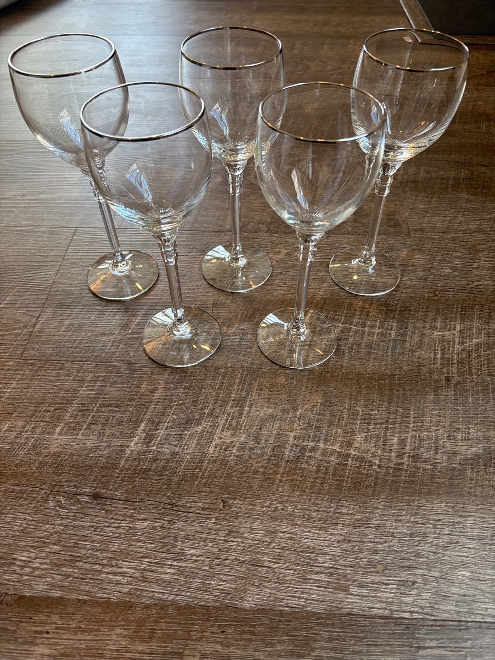Lenox Crystal Phoenix Platinum Trim Wine Glass 8" Set of 5